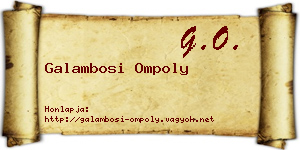 Galambosi Ompoly névjegykártya